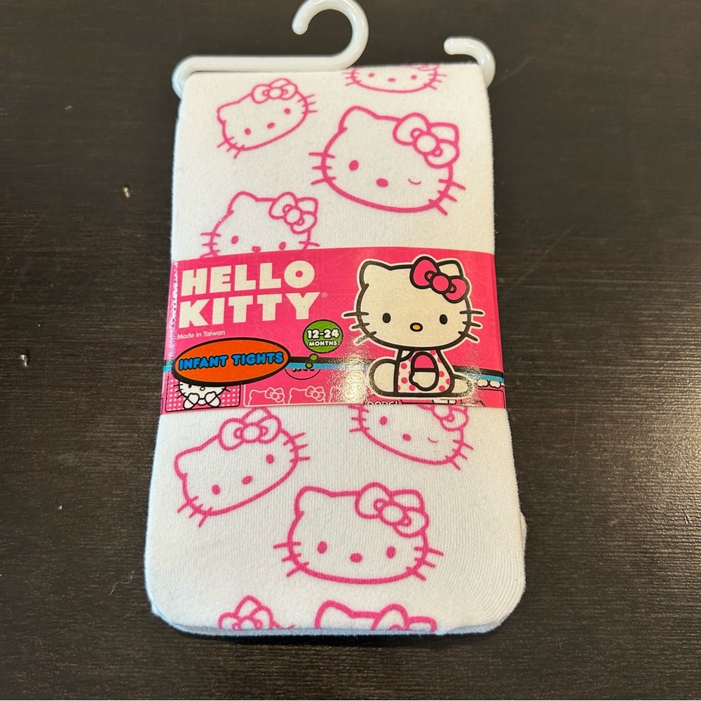 ☀️ 3/$15 Hello Kitty Printed Tights White/Pink